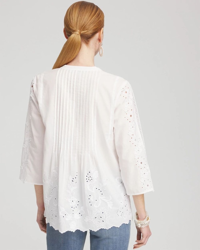 Eyelet Scallop Hem Blouse - image 3